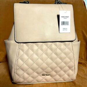 Beautiful new Nine West back pack bag purse - rose pink cream - faux leather